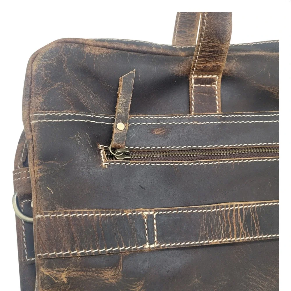 HLC Full Grain Leather Messenger‎ Bag 18